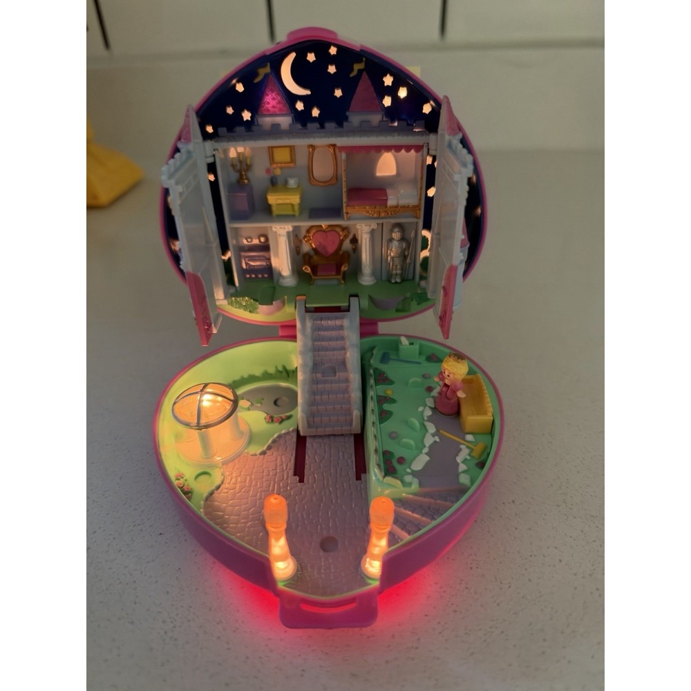 Polly Pocket 1992 Vintage Starlight Castle Bluebird-Lights Work! Not Complete